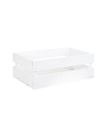 Caja de madera maciza en tono blanco mediana 