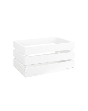 Caja de madera maciza en tono blanco grande