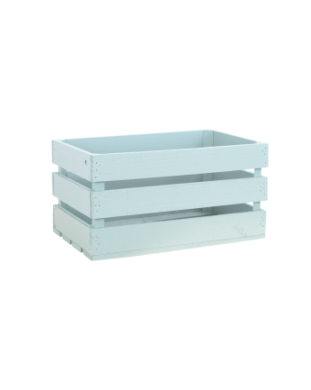 Caja de madera maciza en tono verde azulado grande