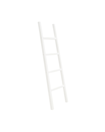 Escalera de madera maciza en tono blanco de 150x41cm