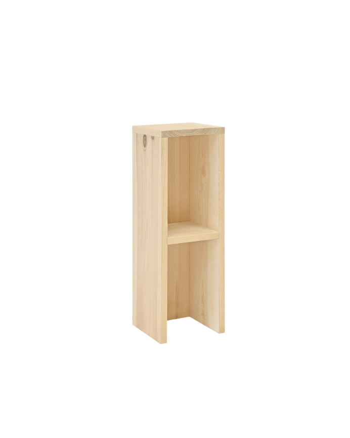Mesita de noche o auxiliar madera maciza en tono natural de 60x20cm