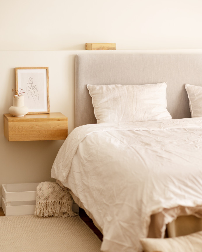 Caja de madera maciza en tono blanco mediana 