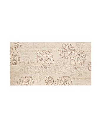 Cabecero de madera maciza estampado motivo 'Leaves lines' en tono natural de varias medidas 