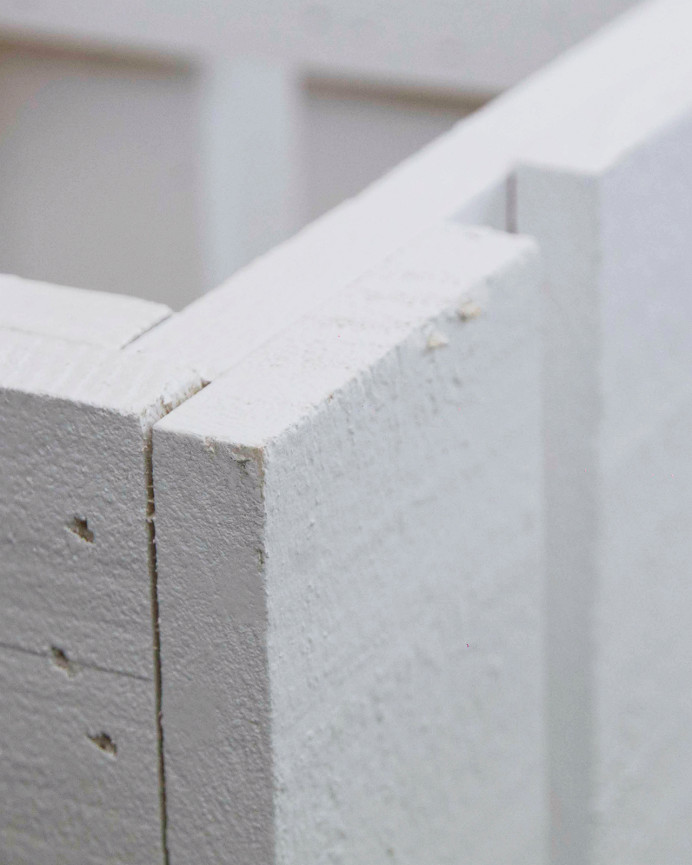 Papelera/Paragüero de madera maciza en tono blanco 30,5x49x26,6cm