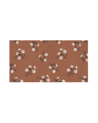 Cabecero de madera maciza estampado motivo Flower terracotta decapado de varias medidas 