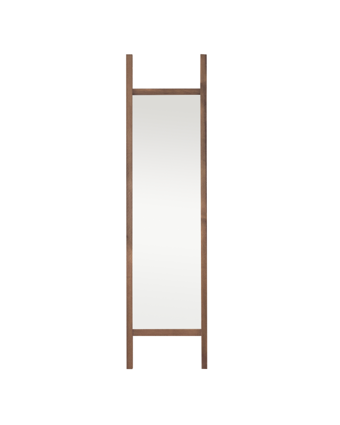 Espejo efecto madera maciza tono roble oscuro de 45x180cm