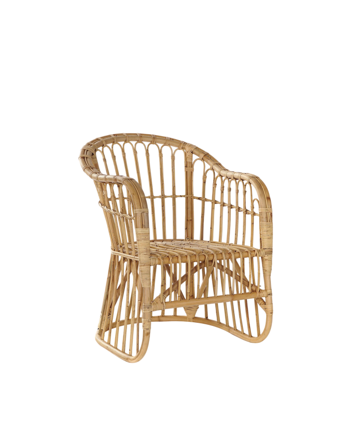 Sillón de cannage y fibras naturales de 83x62cm