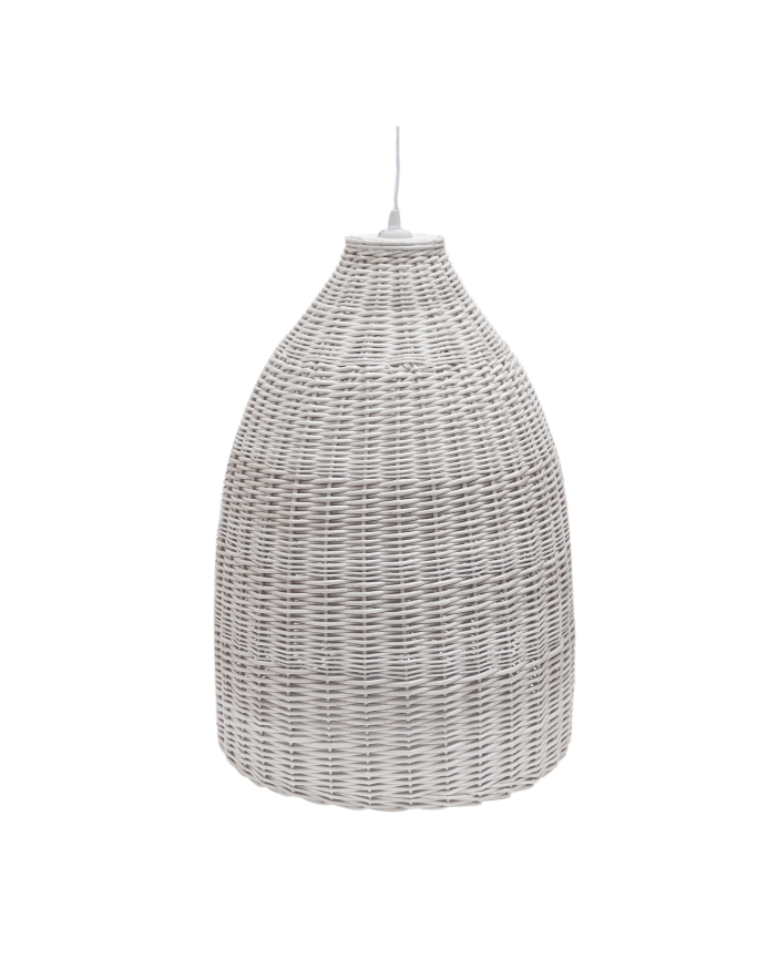 Lámpara de techo de mimbre tono blanco de 65x45cm