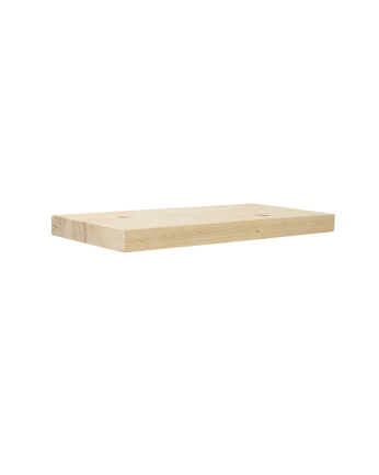 Mesita de noche de madera maciza flotante en tono natural de 45cm