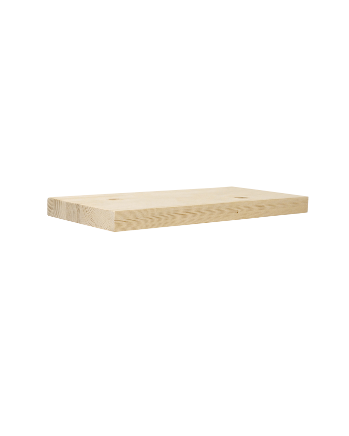 Mesita de noche de madera maciza flotante en tono natural de 45cm