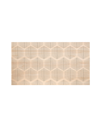 Cabecero de madera maciza estampado motivo Hojas hexagonales I en tono natural de varias medidas 