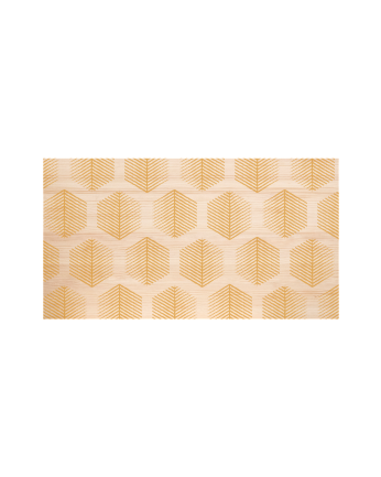 Cabecero de madera maciza estampado motivo Hojas hexagonales II en tono natural de varias medidas 