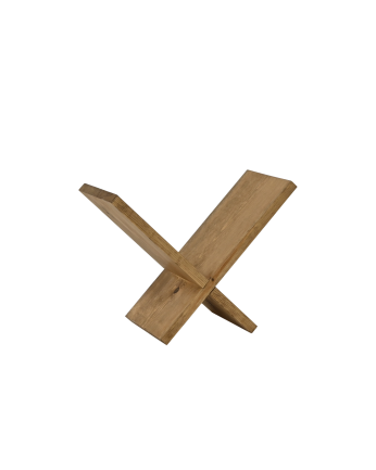 Revistero de madera maciza en tono roble oscuro de 30x40cm