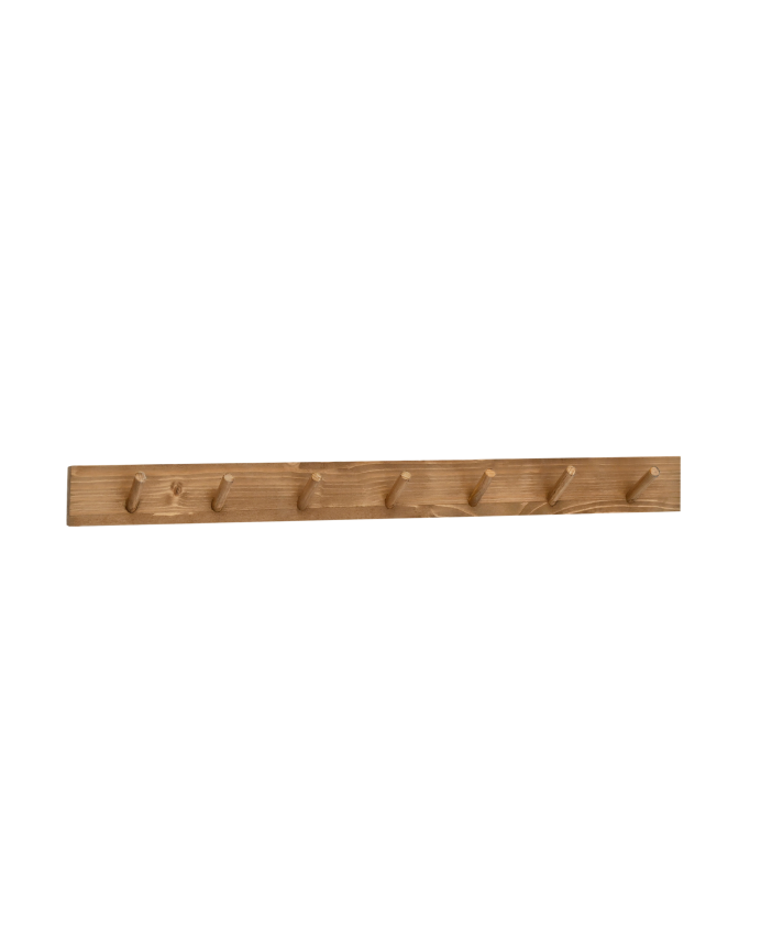 Colgador de pared de madera maciza en tono roble oscuro de 61x5cm