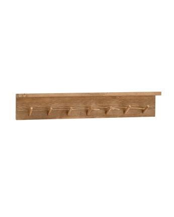 Colgador de pared de madera maciza en tono roble oscuro de 61x10cm