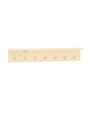 Colgador de pared de madera maciza en tono natural de 61x10cm