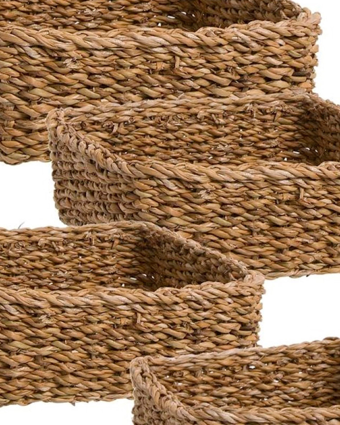 Pack de 4 cestos hechos con fibras naturales