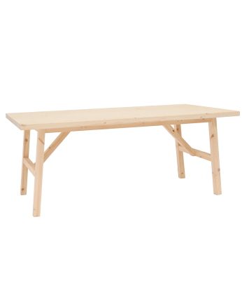 Mesa de comedor de madera maciza en tono natural de varias medidas