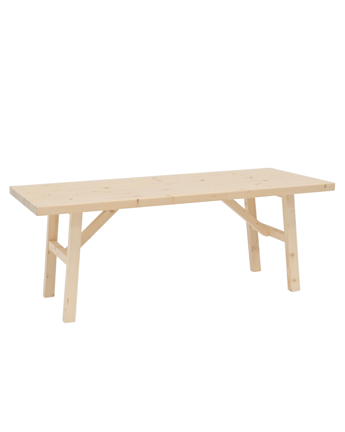 Mesa de centro de madera maciza acabado natural 