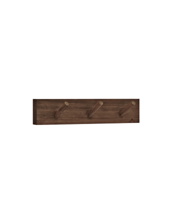 Colgador de pared de madera maciza en tono nogal de 26x5cm