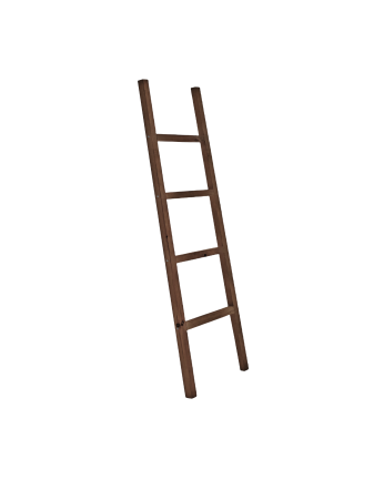 Escalera de madera maciza en tono nogal de 150x41cm