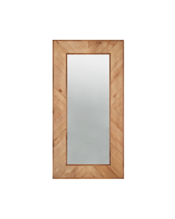 Espejo efecto madera maciza en tono roble oscuro de 163x84cm