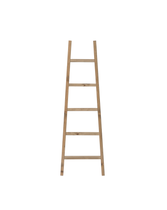 Escalera de madera maciza en tono roble oscuro de 150x50cm