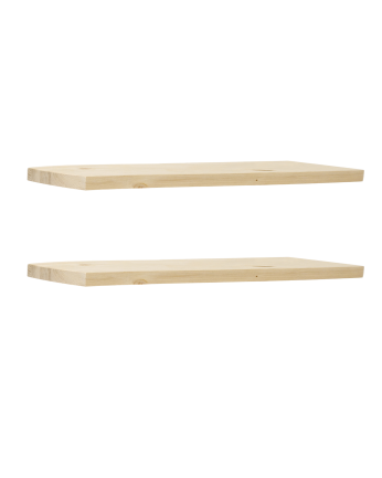 Pack 2 estanterías de madera maciza flotante acabado natural varias medidas