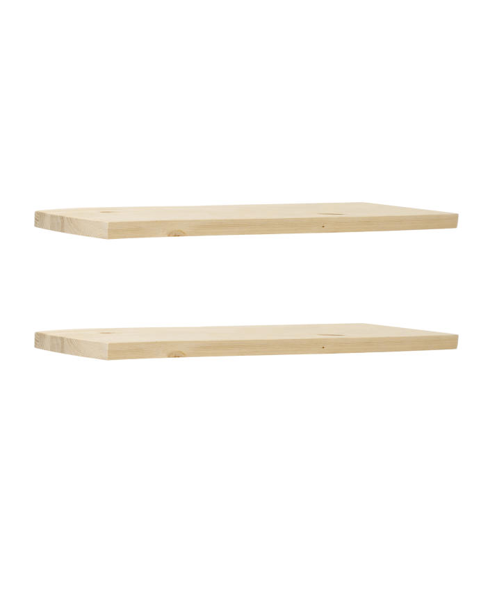 Pack 2 estanterías de madera maciza flotante acabado natural varias medidas