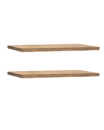 Pack 2 estanterías de madera maciza flotante acabado roble oscuro varias medidas