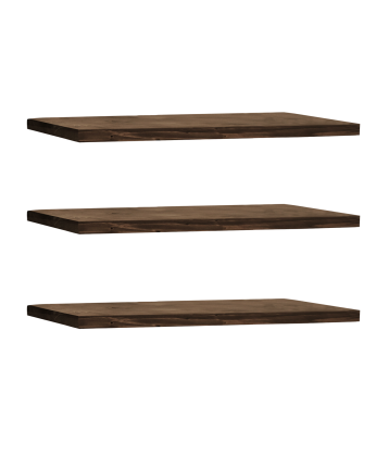 Pack 3 estanterías de madera maciza flotante acabado nogal varias medidas