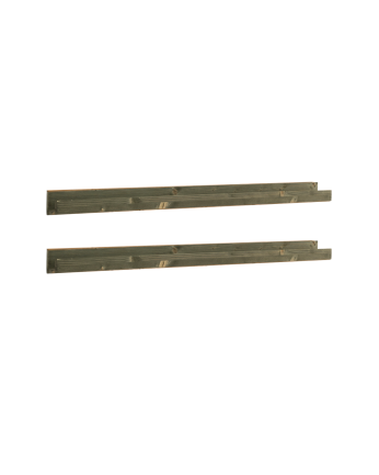 Pack 2 estantes de madera maciza flotante tono verde varias medidas