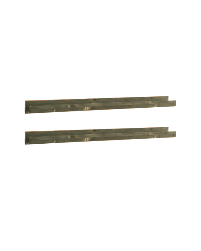 Pack 2 estantes de madera maciza flotante tono verde varias medidas