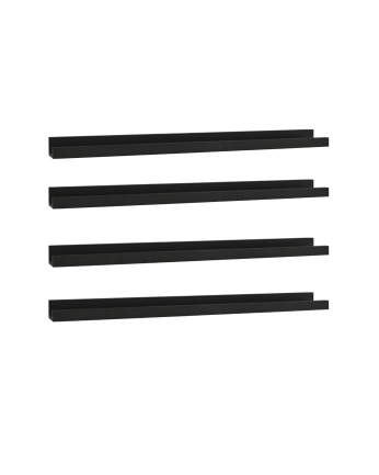 Pack 4 estantes de madera maciza flotante tono negro varias medidas
