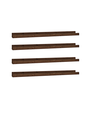 Pack 4 estantes de madera maciza flotante tono nogal varias medidas