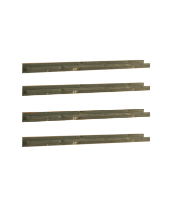 Pack 4 estantes de madera maciza flotante tono verde varias medidas