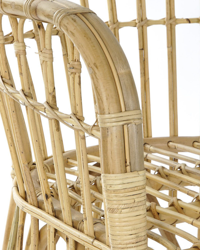 Sillón de cannage y fibras naturales de 83x62cm