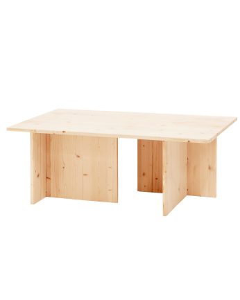 Mesa de centro de madera maciza tono natural 40x100cm