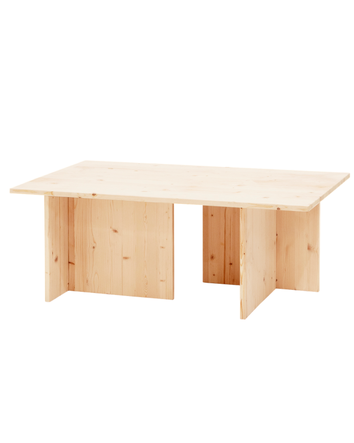 Mesa de centro de madera maciza tono natural 40x100cm