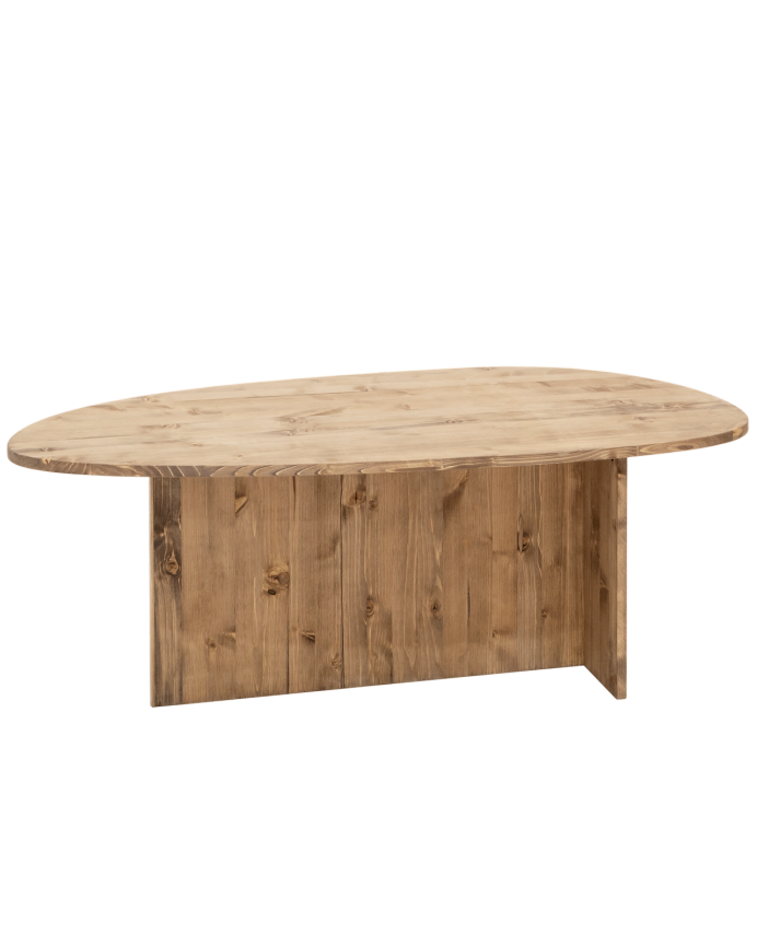 Mesa de centro de madera maciza en tono roble oscuro de 129cm