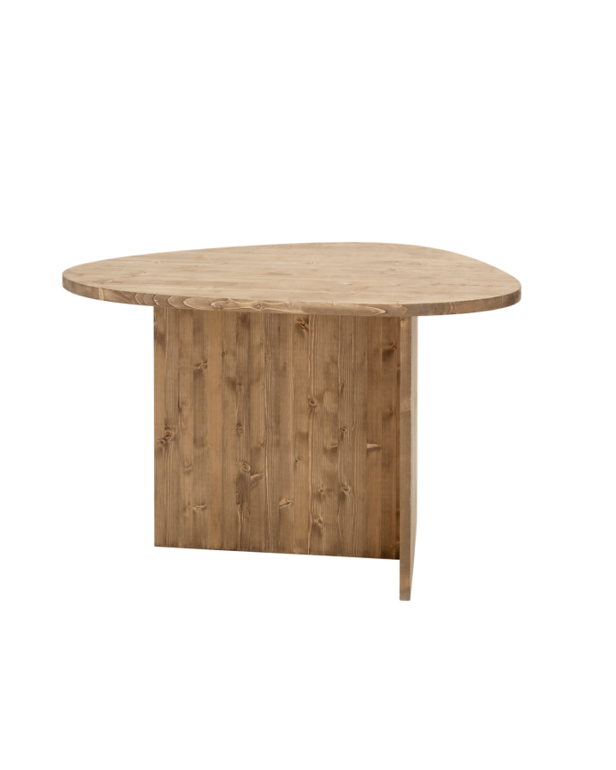 Mesa de comedor de madera maciza en tono roble oscuro de 143cm