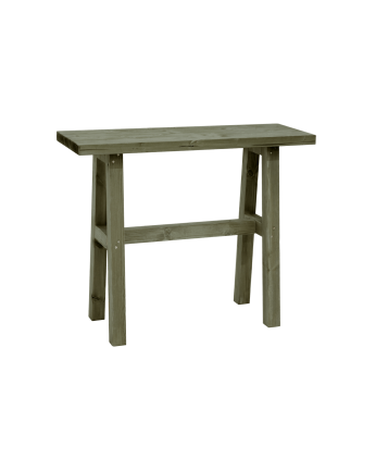 Consola de madera maciza en tono verde de 100x80cm
