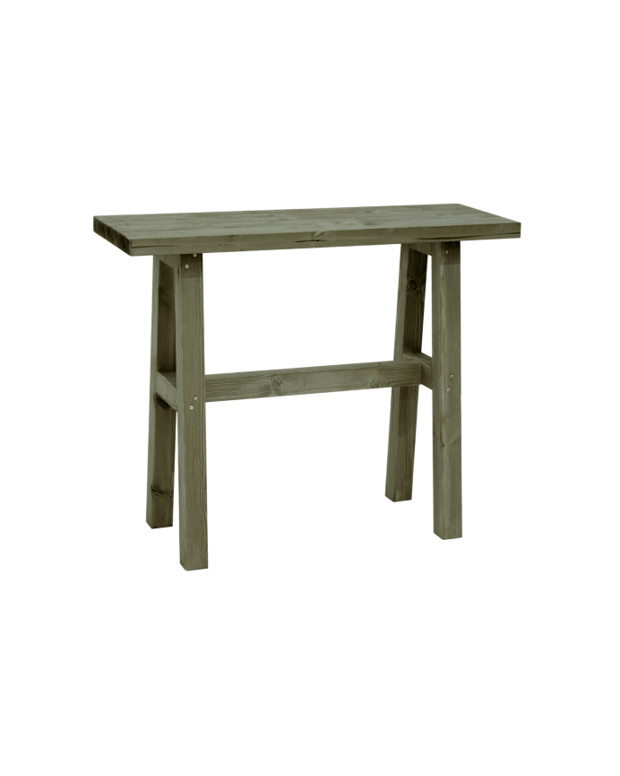 Consola de madera maciza en tono verde de 100x80cm