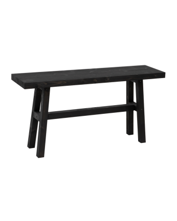 Banqueta de madera maciza en tono negro de 100x50cm