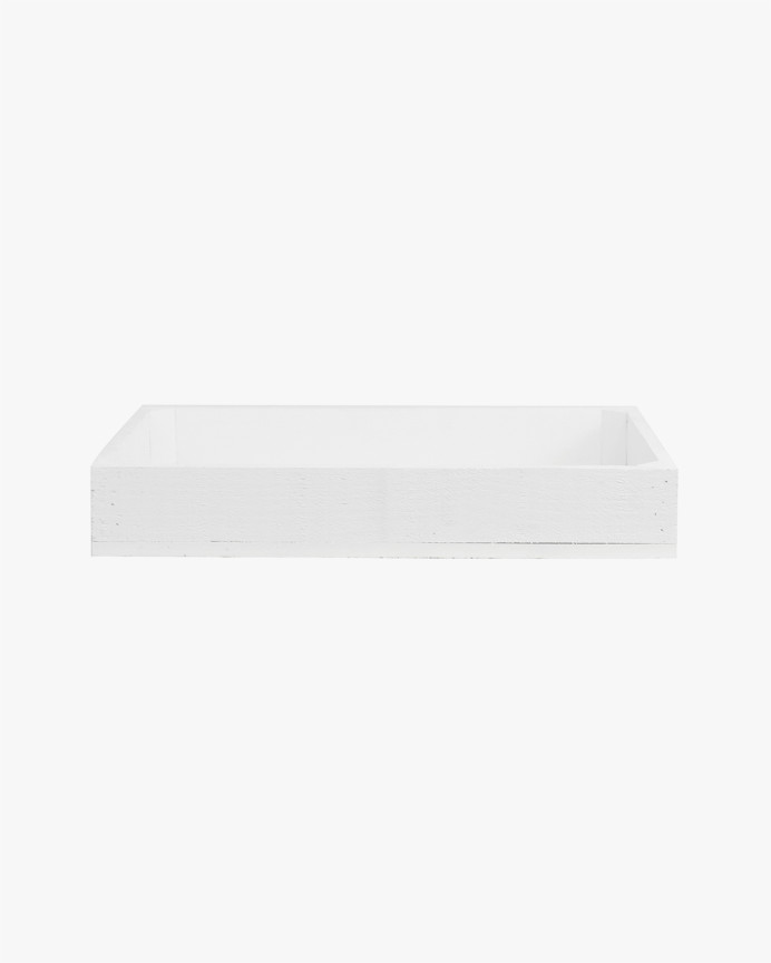 Caja de madera maciza en tono blanco pequeña