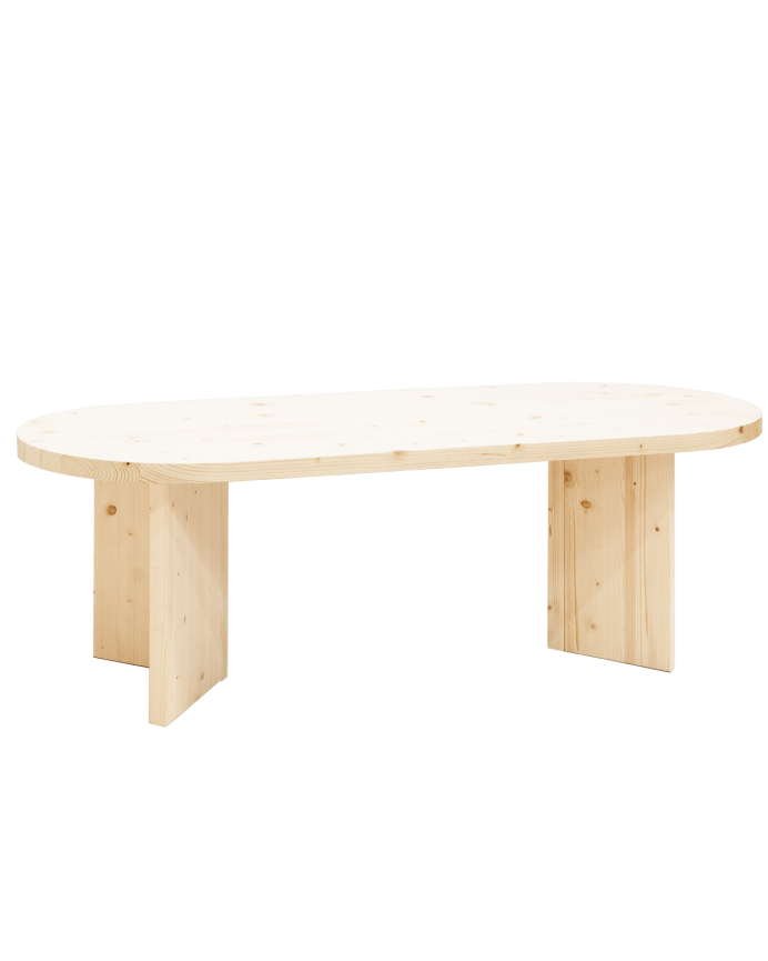 Mesa de comedor de madera maciza en tono natural de varias medidas