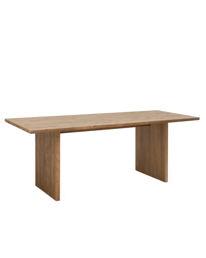 Mesa de comedor de madera maciza en tono roble oscuro de varias medidas