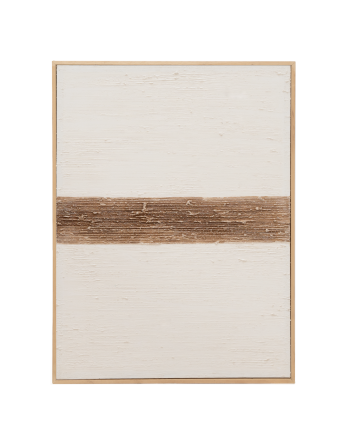 Cuadro blanco y marrón decorativo sobre algodón con bastidor de madera pintado a mano con pintura óleo en varias medidas