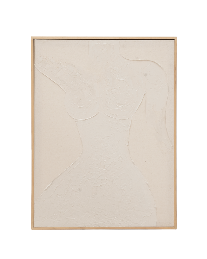 Cuadro beige decorativo sobre algodón con bastidor de madera pintado artesanalmente con pintura al óleo en varias medidas