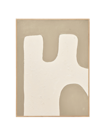 Cuadro beige y blanco decorativo sobre algodón con bastidor de madera pintado artesanalmente con pintura óleo en varias medidas